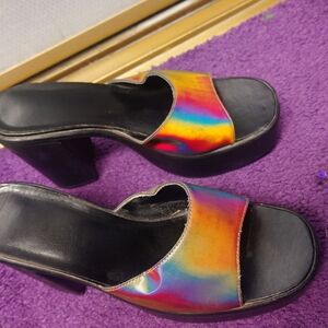 Steve Madden Rainbow Platform Sandals